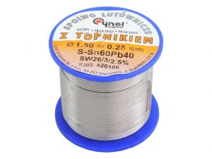 CYNA 1.5 SPOIWO LUTOWNICZE Z TOPNIKIEM CYNEL 0.25 kg