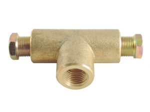 Brass tee CNG gas - Ø6 M12x1 / G1 / 4 ''