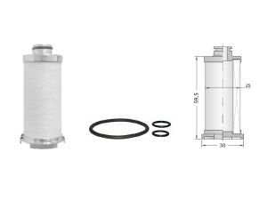  KN. HP.CNG filter insert with O-rings - composite...