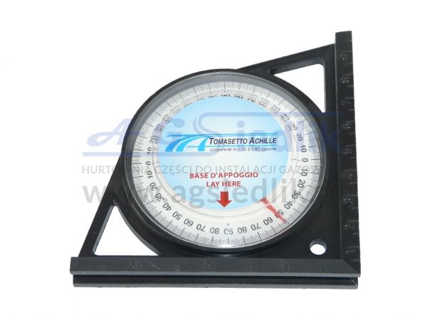 Tomasetto protractor to a cylindrical tank