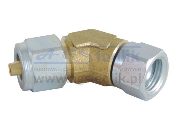Złączka kątowa 135o rury PCV - Ø6 M14x1 / 1/2-20 UNF