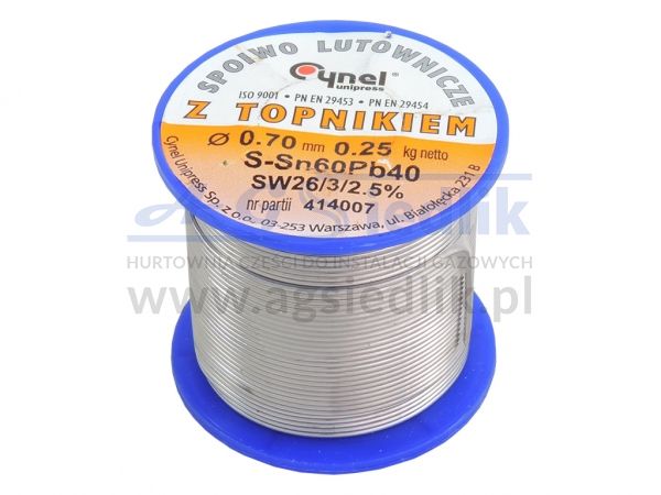 CYNA 0.7 SPOIWO LUTOWNICZE Z TOPNIKIEM CYNEL 0.25 kg