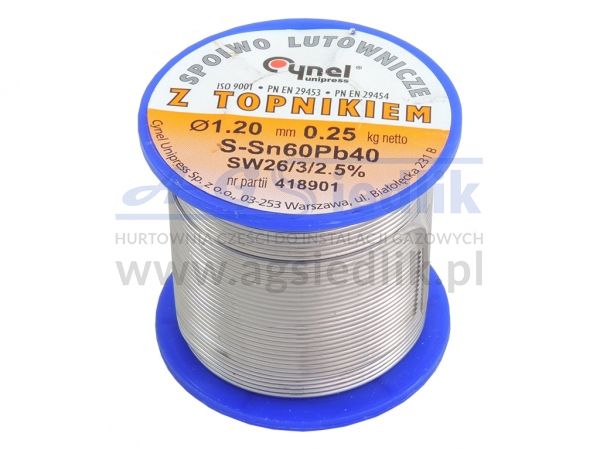 CYNA 1.2 SPOIWO LUTOWNICZE Z TOPNIKIEM CYNEL 0.25 kg