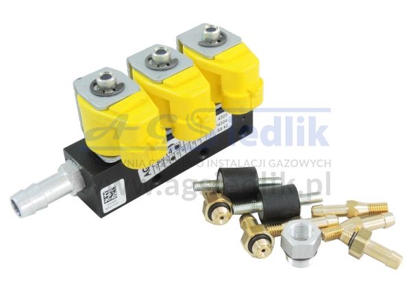 Listwa wtryskowa RAIL IG1 3 cyl 1 Ohm wtryskiwacz żółty
