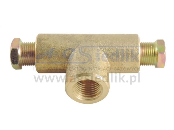 Brass tee CNG gas - Ø6 M12x1 / G1 / 4 ''