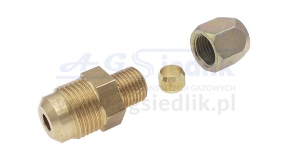 Hose reduction Hol. - 3 / 4UNF / pipe Ø8 - G1 / 4 ″