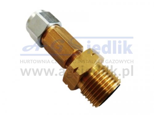 FARO złączka proste 180° - PCV Ø8 / W 21,8 L butla 11kg - 33kg - gwint zewnętrzny
