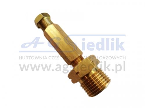 Reduction connector, copper Ø8 / H 21.8 L, bottle 11 kg - 33 kg - male thread