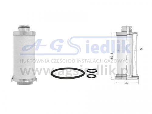 KN. HP.CNG filter insert with O-rings - composite (coalescing)