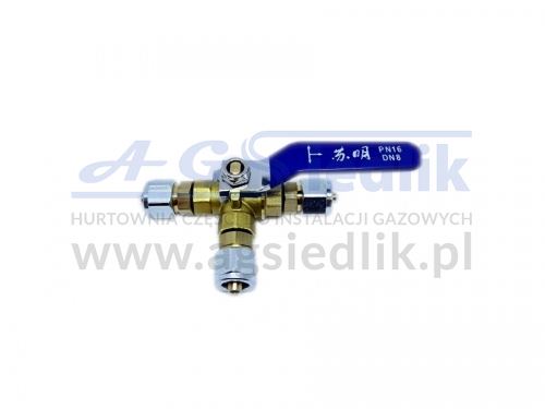 FARO three-way ball valve type T - PVC Ø6 / PVC Ø6 / PVC Ø6