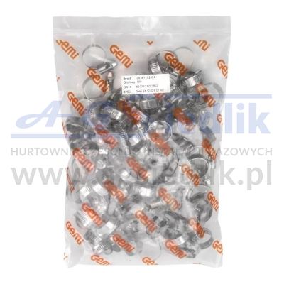 GEMI SX9 Worm Drive Hose Clamp (W2) – Size 12–22 mm (Pack of 100 pcs)