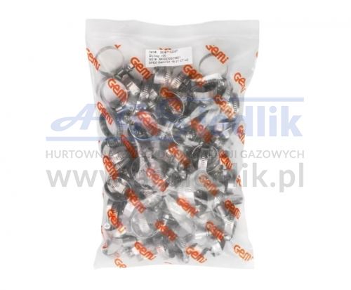 GEMI SX9 Worm Drive Hose Clamp (W2) – Size 16–27 mm (Pack of 100 pcs)