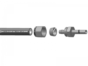 FARO Kpl. złączki kąt. rury PCV - Ø8 / M10x1 - 90o