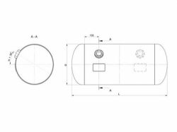 Tank, cylinder STAKO 230/450 - length 1571 without a frame