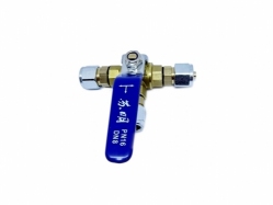 FARO three-way ball valve type T - PVC Ø6 / PVC Ø6 / PVC Ø6