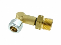 FARO złączka 90° - PCV Ø8 / Złącze do butli 11 kg. – Shell – Ang. UK – zew. W 21,8×1/14″ LH - gwint zewnętrzny