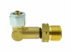 FARO złączka 90° - PCV Ø8 / Złącze do butli 11 kg. – Shell – Ang. UK – zew. W 21,8×1/14″ LH - gwint zewnętrzny